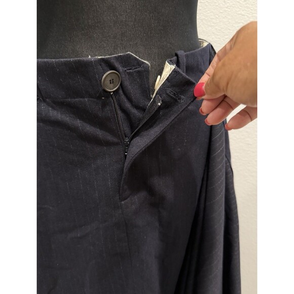 Zara Women Midi Skirt Small Black Pinstriped handkerchief Asymmetric High Low - Picture 12 of 14